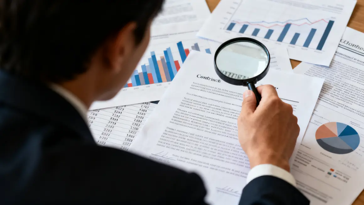 audit d acquisition loupe contrat graphique financier