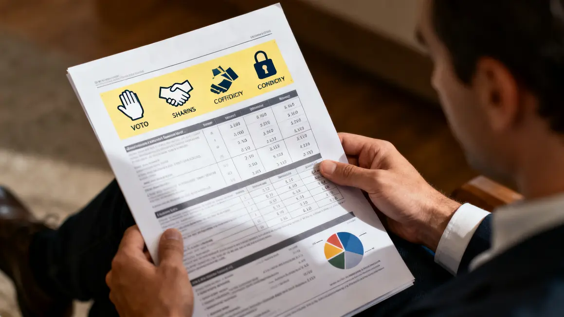 Document surbrillant clauses pacte d'associés
