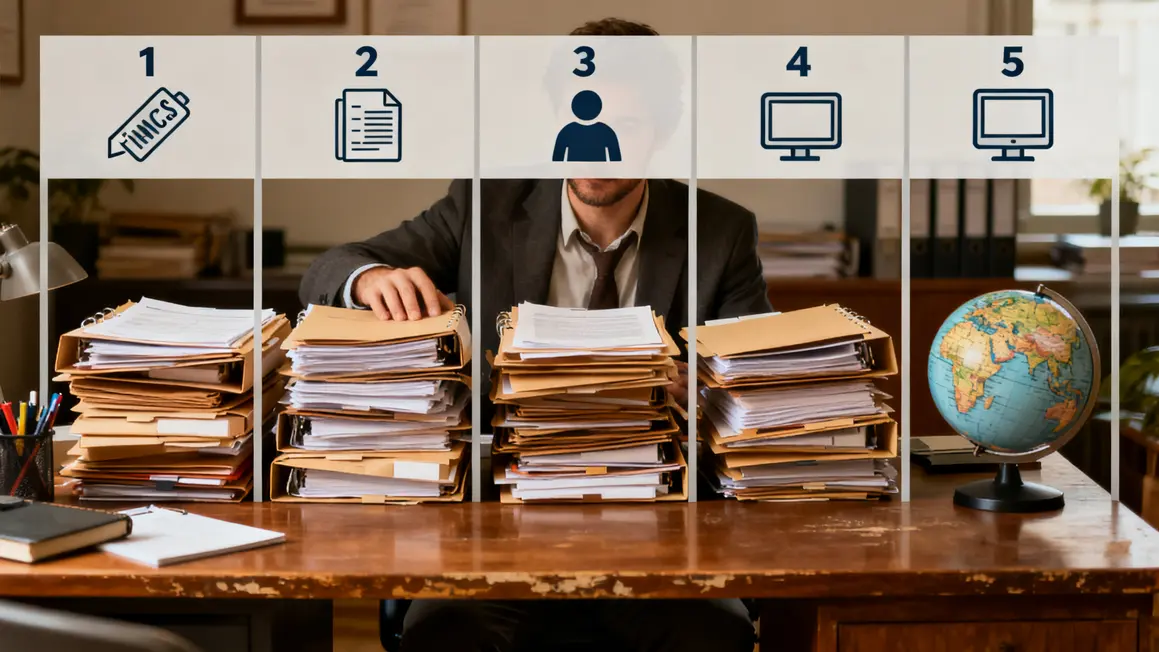 Bureau piles dossiers composantes due diligence vendeur