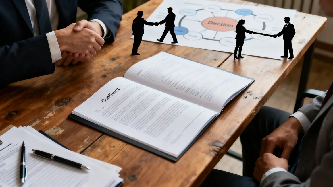 Partenaires avec contrat pacte d'associés sur table