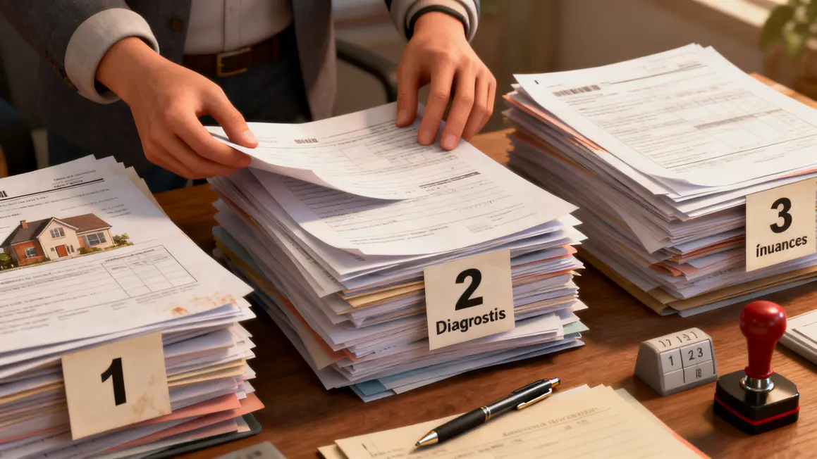 Piles documents diagnostics finances dossier vendeur