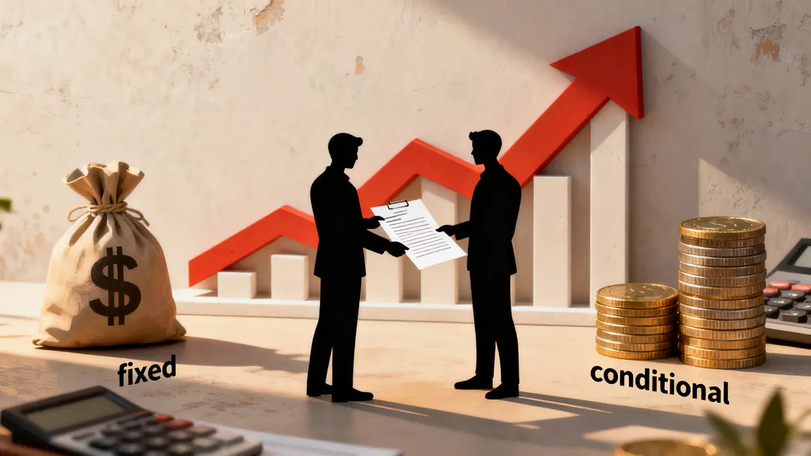 graphique isometrique contrat earn out prix fixe conditionnel