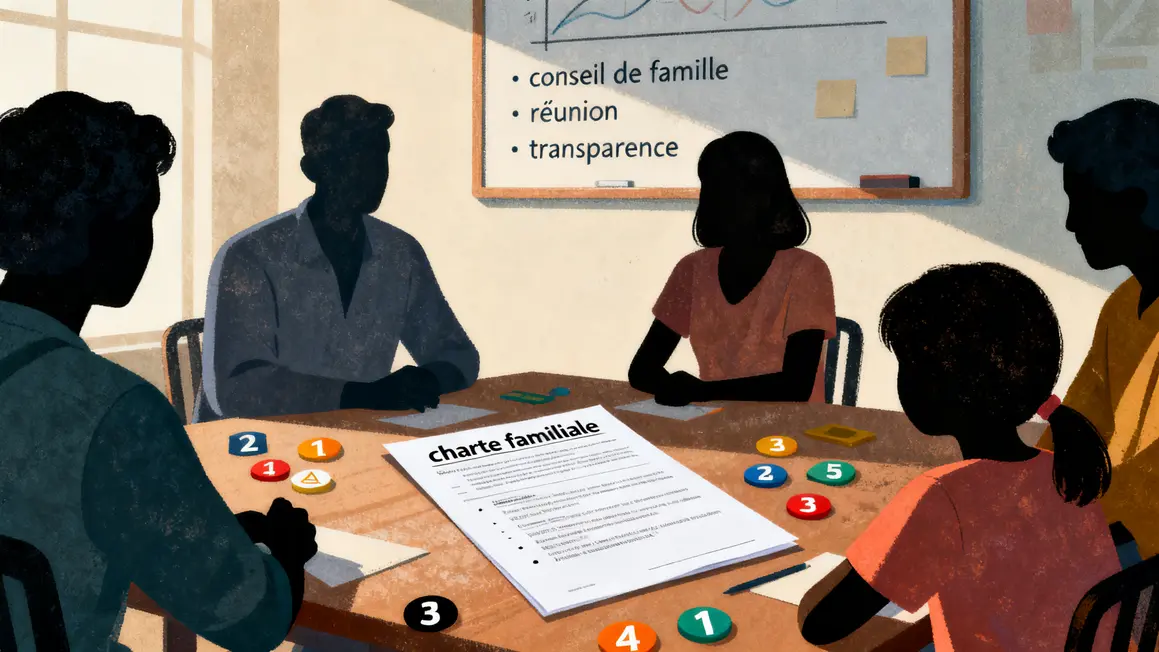 transmission familiale d’entreprise : priorités à vérifier en premier 2 Réunion charte familiale gouvernance transmission