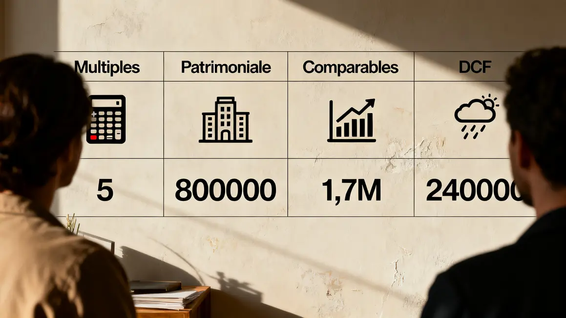 valorisation PME : critères de choix vraiment utiles en petit budget 2 valorisation PME tableau méthodes chiffres
